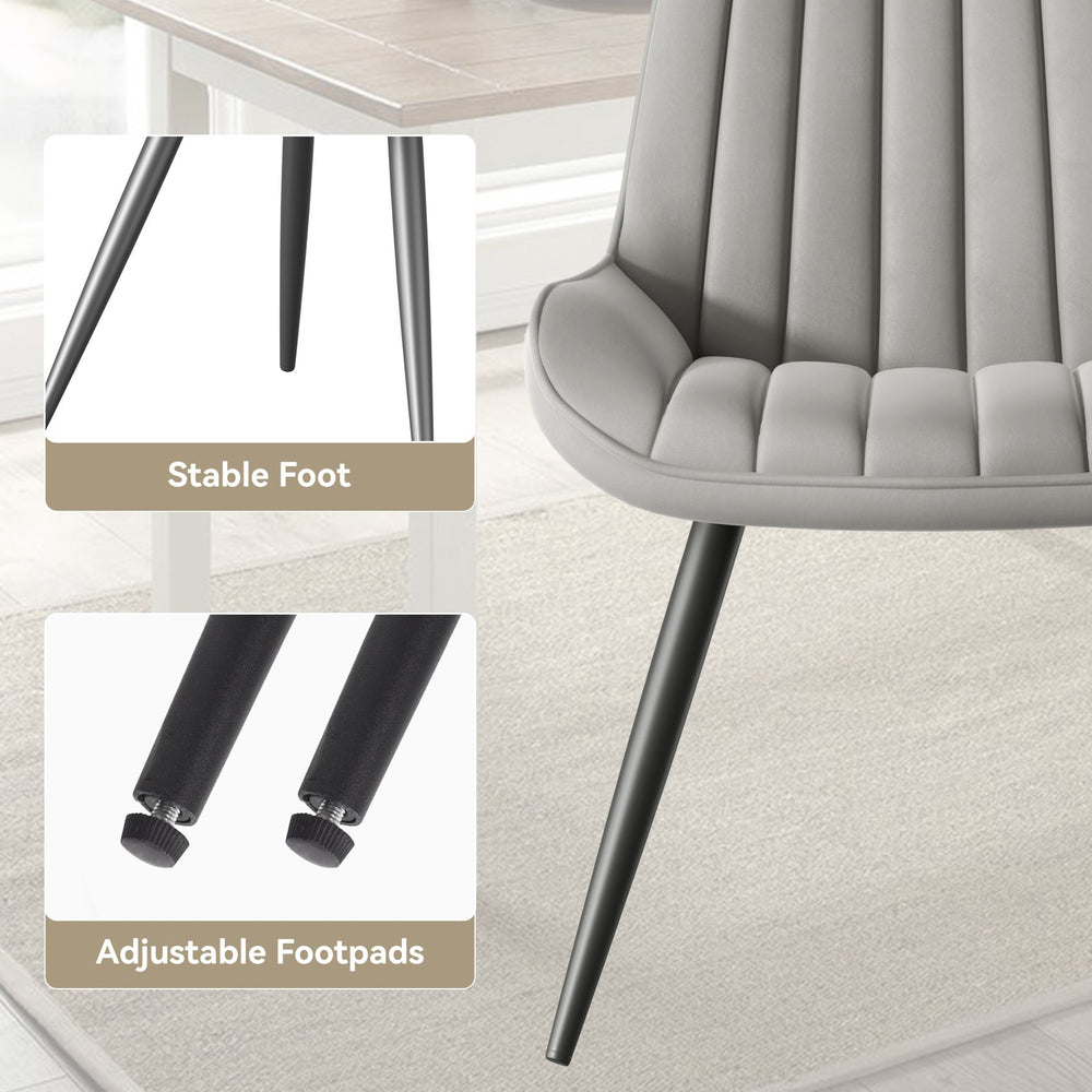 English Elm Modern Dining Chairs Set Of 2 - Comfy Upholstered Fabric Seating With Metal Legs For Any Space T3950P394358