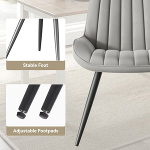 English Elm Modern Dining Chairs Set Of 2 - Comfy Upholstered Fabric Seating With Metal Legs For Any Space T3950P394358