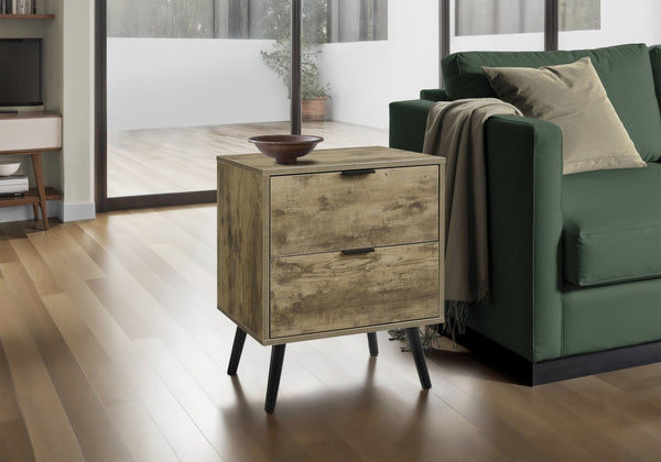 English Elm Accent Side Table Rustic Grey Laminate Compact Storage Cabinet Transitional Bedroom B2710P461695
