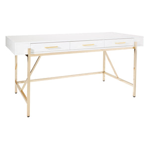 OSP Home Furnishings Broadway Desk White/Gold