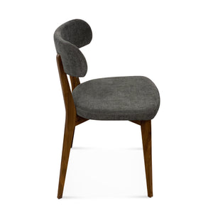 English Elm Modern Modern Midcentury Walnut Dining Chair with Charcoal Grey Fabric Upholstery, Solid Wood Comfort Design B353P380272