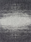 Unique Loom Outdoor Modern Ombre Machine Made Abstract Rug Charcoal Gray, Ivory/Gray 9' 0" x 12' 0"