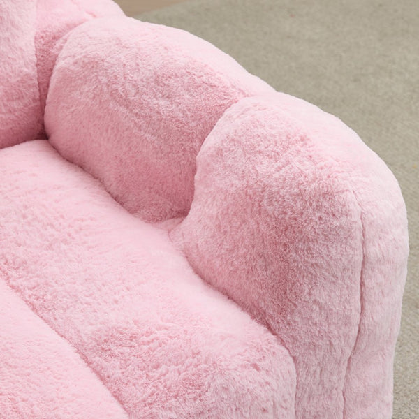 English Elm Lotus Oversized Bean Bag Sofa Memory Foam Filled Accent Chair for Living Room Pink W2311P457273