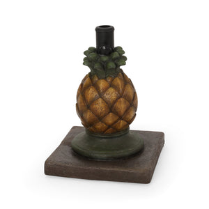 English Elm Christopher Knight Home® - PINEAPPLE Concrete Umbrella Base in Sunny Yellow — Heavy 21.75" x 17.5" Decorative Outdoor Stand 67768.00YLW