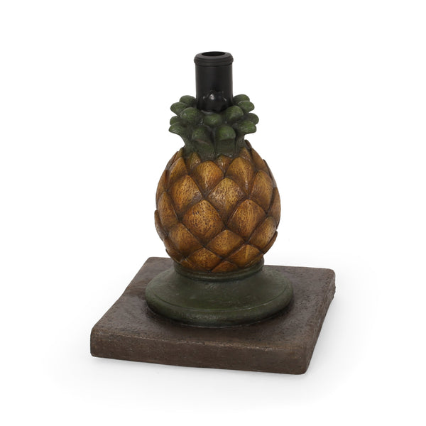 English Elm Christopher Knight Home® - PINEAPPLE Concrete Umbrella Base in Sunny Yellow — Heavy 21.75" x 17.5" Decorative Outdoor Stand 67768.00YLW