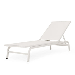 English Elm Christopher Knight Home® - FINN Chaise Lounge Set for Outdoor Patio – Aluminum Frame, Breathable Nylon Mesh, Handcrafted Comfort White 71041.00WHI