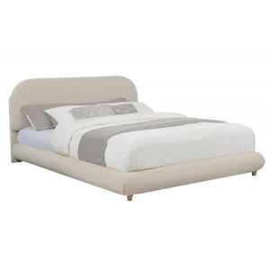 English Elm Contemporary Plush Upholstered Two-Tone Platform Twin Bed with Padded Headboard and Footboard, Sturdy Modern Frame Cream 85.5 L x 12.5 W x 7.5 H B011S01861