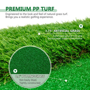 English Elm 12x5 Ft Putting Green Mat Pp Turf with Three Holes Flags for Indoor Outdoor Practice W1422P289867