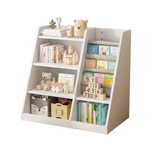 English Elm White Wooden Toy Storage Organizer Cabinet with 4-Tier Sling Bookcase for Kids Montessori Rooms W2876P233536