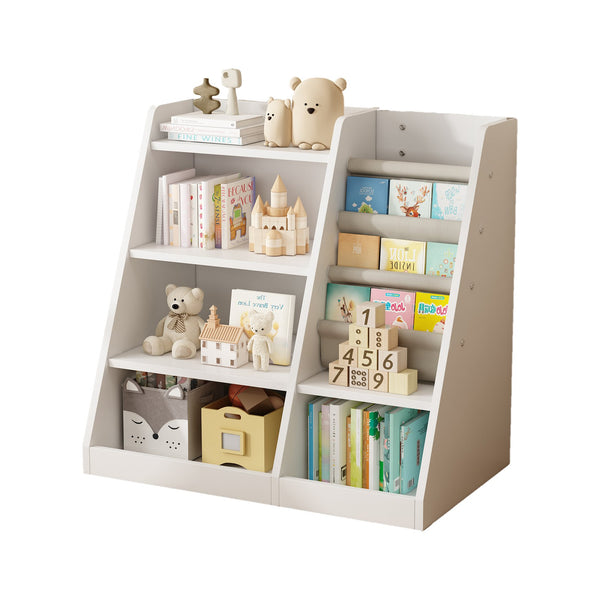 English Elm White Wooden Toy Storage Organizer Cabinet with 4-Tier Sling Bookcase for Kids Montessori Rooms W2876P233536
