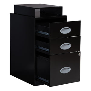 OSP Home Furnishings Metal File Cabinet Black