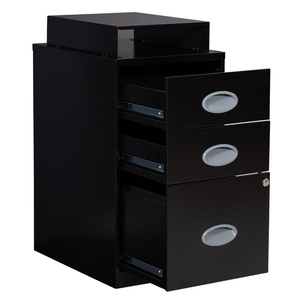OSP Home Furnishings Metal File Cabinet Black