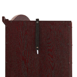 English Elm Glass Corner Curio Cabinet Lighted Dark Wood Display with Carved Crown Floral Detail Cherry W2275P292645