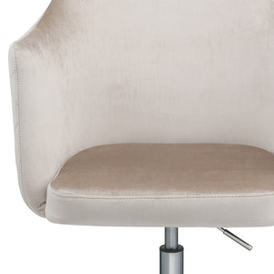 English Elm Cosgair Champagne Velvet Office Chair with Chrome Base, Swivel, Adjustable Height & Padded Comfort B2726P282386