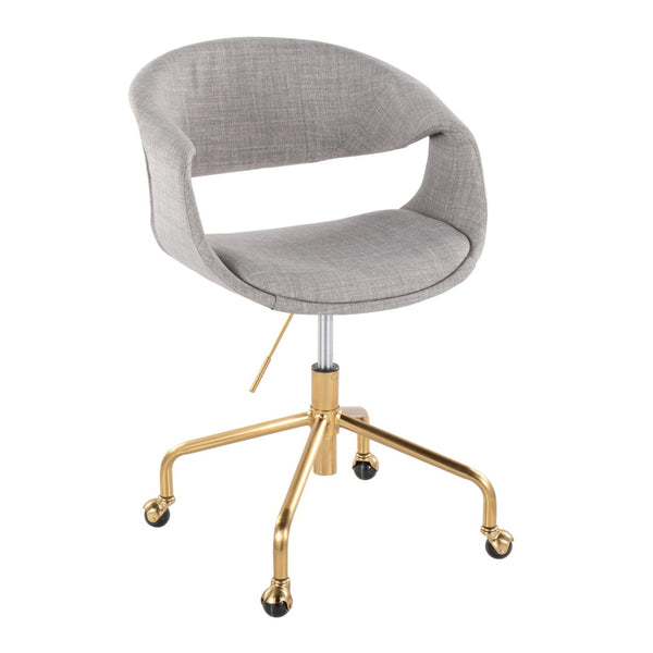 English Elm Task Chair with Chrome Five Star Base Grey Fabric Seat for Modern Home Office Use B202P474179