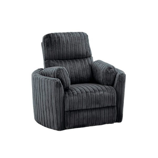 English Elm Power Power Glider Recliner with Swivel, Smooth Glide Motion, Power Recline Button, Plush Pillow Seat, Vibrant Upholstery Accents for Modern Living Room Dark Gray 39 L x 32 W x 26 H B2741P391202