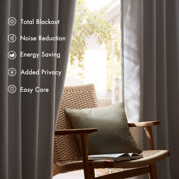 English Elm 2-pk 52x95 Total Blackout Curtain Panels Noise Reducing Embossed Bedroom Set White B035P496616