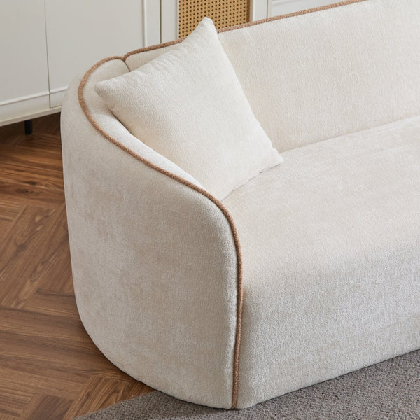 English Elm Christopher Knight Home® - Coral 82" Curved Sofa 3-Seater with Plush Cloud-Like Cushions, Sturdy Frame Supports 900 lbs, Elegant Beige N773P240634B_N773P240653B