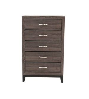 English Elm Bedroom Rustic Grey Oak Tall Chest 5-Drawer Solidwood Style Pine Storage Cabinet 31x16x50" B011P250826