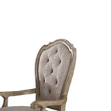 English Elm Beige and Antique Taupe Arm Chair With Button Tufted (Set Of 2)