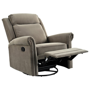 English Elm Christopher Knight Home® - 360° Swivel Recliner Plush Velvet Manual Rocker with Infinite Recline Support for Living Room Comfort Light Brown N763P202666F