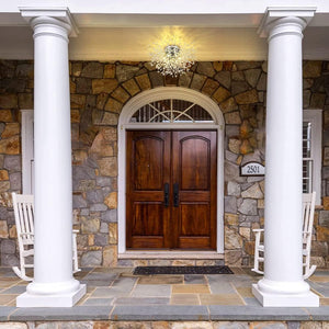 English Elm Crystal Flush Mount Ceiling Light - Modern Sputnik Inspired Design For Bedrooms, Hallways, And More! W2738P185411