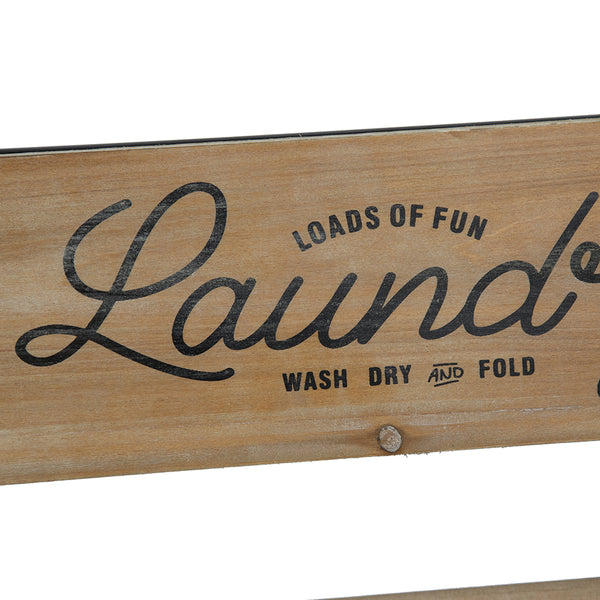 English Elm 20x14x20" Wooden Accordion Laundry Rack with 3 Bars & 5 Hooks for Towels Robes Compact Organizer W2078P223127