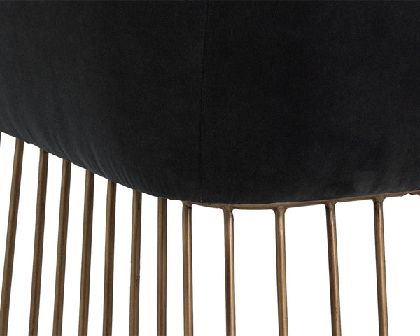 Sunpan Gala Dining Armchair - Rustic Modern Design with Comfortable Seat and Antique Brass Base for Any Space Shadow Grey