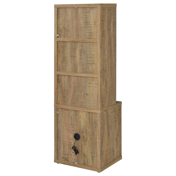 English Elm Geary Mango 3-Shelf Bookcase with Lockable Top Drawer, USB Port, Engineered Wood, Display & Secure Storage B062P375563