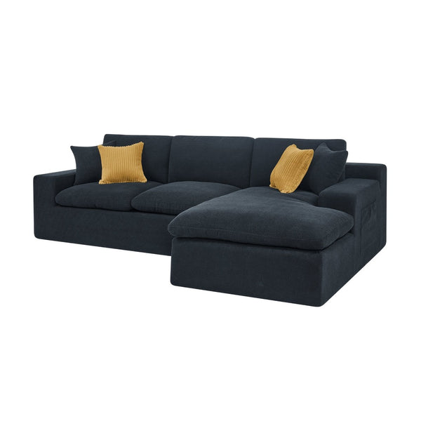 English Elm Cloud Sectional Sofa High Density Foam Deep Seat Modern Living Room Couch W5568S00002