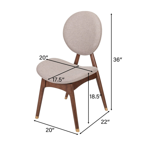 English Elm Christopher Knight Home® - Nomi Upholstered Dining Chair with Solid Wood Frame, Curved Back Comfort and Durable Support Grey 42.75 L x 22.5 W x 14.75 H N776P340272E