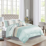 Madison Park Amherst Transitional 7 Piece Comforter Set MP10-2981 Aqua