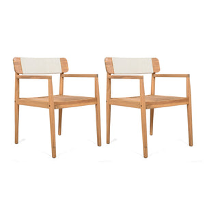 English Elm Christopher Knight Home® - 4-Piece Patio Furniture Set Braided Acacia Wood Dining Chairs with All-Weather Rope, Stylish Outdoor Seating Teak,White N770P269704W004