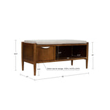 INK+IVY Arcadia Mid-Century Accent Bench with Storage and Upholstered Cushion II105-0546 Walnut Brown