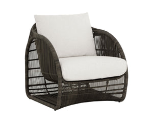 Sunpan Tulum Lounge Chair - Stunning Louis Cream Design, Modern Art Inspired, Durable Outdoor Comfort Cream Fabric 111557
