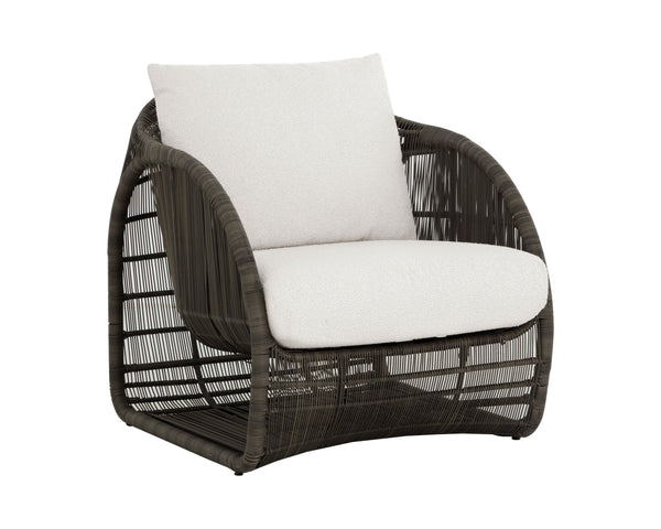 Sunpan Tulum Lounge Chair - Stunning Louis Cream Design, Modern Art Inspired, Durable Outdoor Comfort Cream Fabric 111557