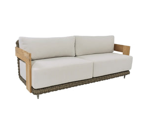 Sunpan POTENZA Sofa - Luxurious Palazzo Cream with Teak Frame, Deep Seating for Indoor & Outdoor Relaxation 109510