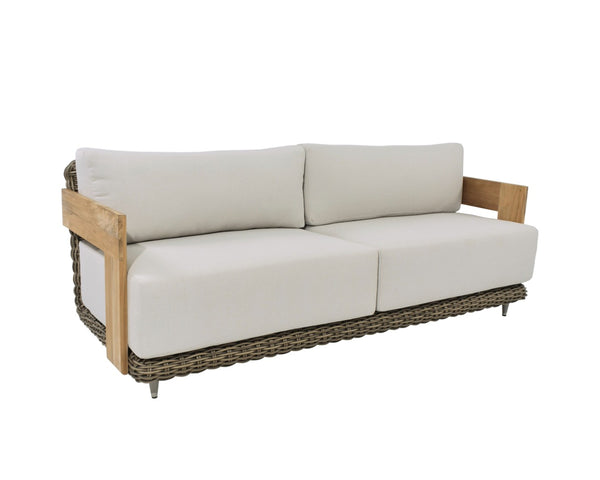 Sunpan POTENZA Sofa - Luxurious Palazzo Cream with Teak Frame, Deep Seating for Indoor & Outdoor Relaxation 109510