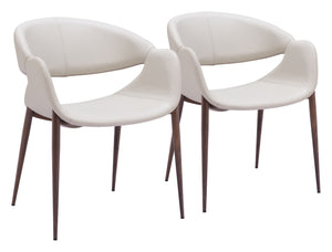 Limay Dining Chair - Set of 2 Beige & Walnut 109971 Zuo Modern