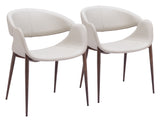 Limay Dining Chair - Set of 2 Beige & Walnut 109971 Zuo Modern