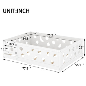 English Elm Full Size Floor Bed With Slats - Safe Solid Wood Frame For Kids, Teens, Modern Design & Easy Access W1820P240543