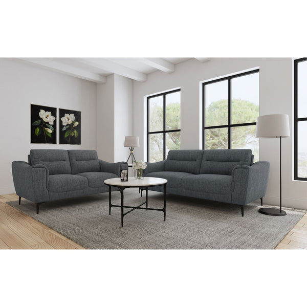 English Elm Oberle Tufted Polyester Loveseat with Pocket Coil Support and Tapered Legs for Small Spaces B062P447944