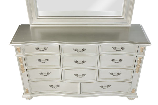 English Elm Lyon 11-Drawer Dresser with Rich Wood Veneer and Gold Accents, Fully Assembled for Instant Style Champagne 22 L x 42 W x 70 H B078P301591