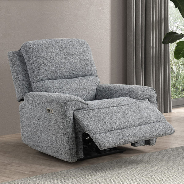 English Elm Contemporary Sandbach Manual Glider Recliner with Padded Track Arms, Smooth Motion, Soft Neutral Fabric Upholstery Gray 31 L x 42 W x 27 H B2741P387662