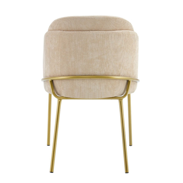 English Elm Set Set Of 2 Stylish Beige Dining Chairs With Brown Legs For Modern Comfort And Elegance In Your Home W370P193935-GIGA