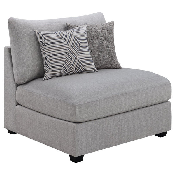 English Elm Lafayette Modular Grey Sectional Sofa with Ottoman Storage and Feather Down Cushions B062S01441