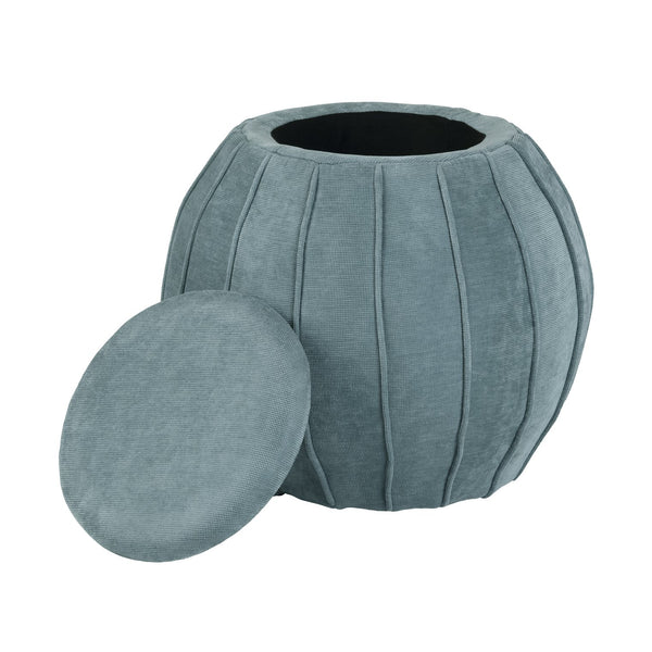 Crestview Collection Modern Chenille Ottoman With Hidden Storage - Stylish & Functional Accent For Your Living Room Space Blue Solid Wood Evfzr4340blu