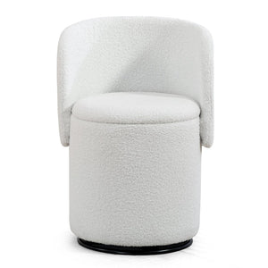 English Elm Stylish Barrel Swivel Accent Chair Upholstered Seat with Storage for Vanity or Dining W3248P424634