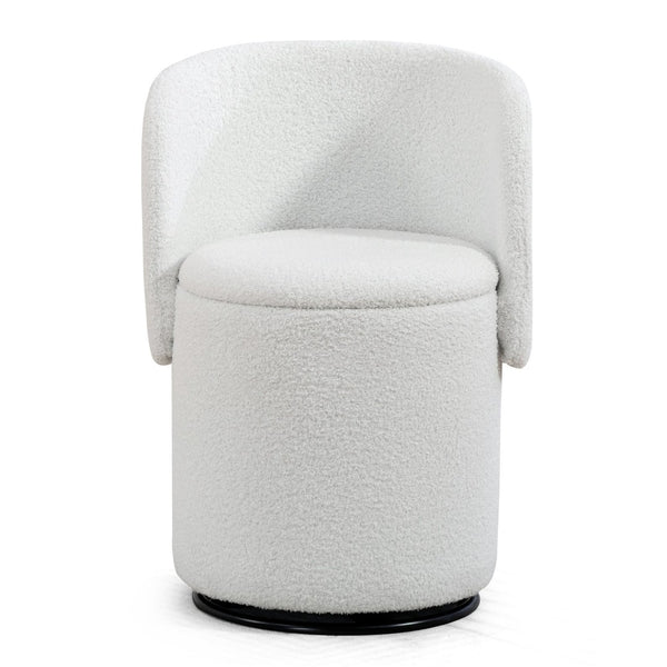 English Elm Stylish Barrel Swivel Accent Chair Upholstered Seat with Storage for Vanity or Dining W3248P424634