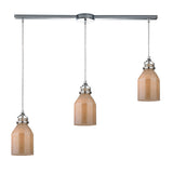 Danica 36'' Wide 3-Light Pendant - Polished Chrome and Cream Champagne Glass 46029/3L Elk Lighting